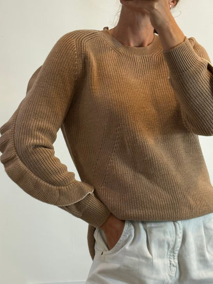 Nº 21. Jersey lana  camel detalle mangas