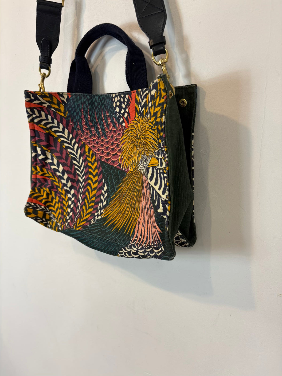 Bolso tela estampado asa larga