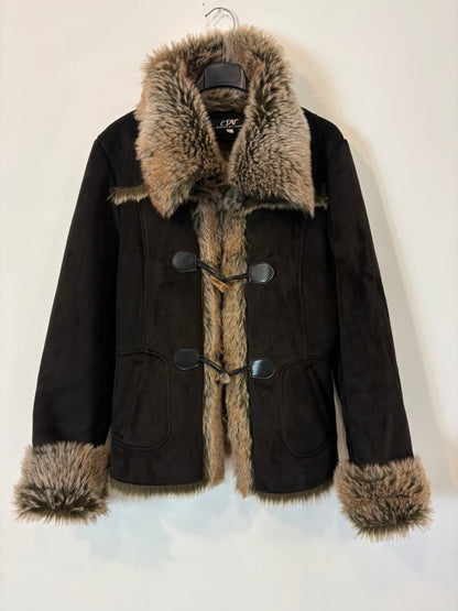 COMME DU VRAI PARIS. Chaqueta negra pelo interior vintage