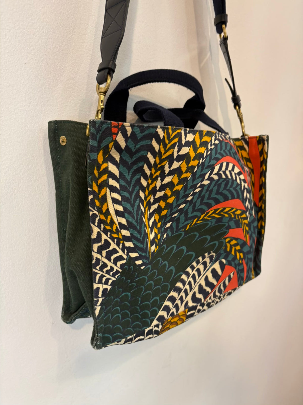 Bolso tela estampado asa larga