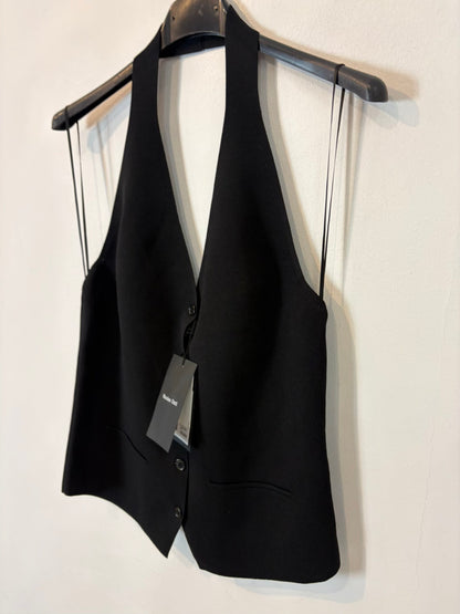 MASSIMO DUTTI. Top negro abotonado