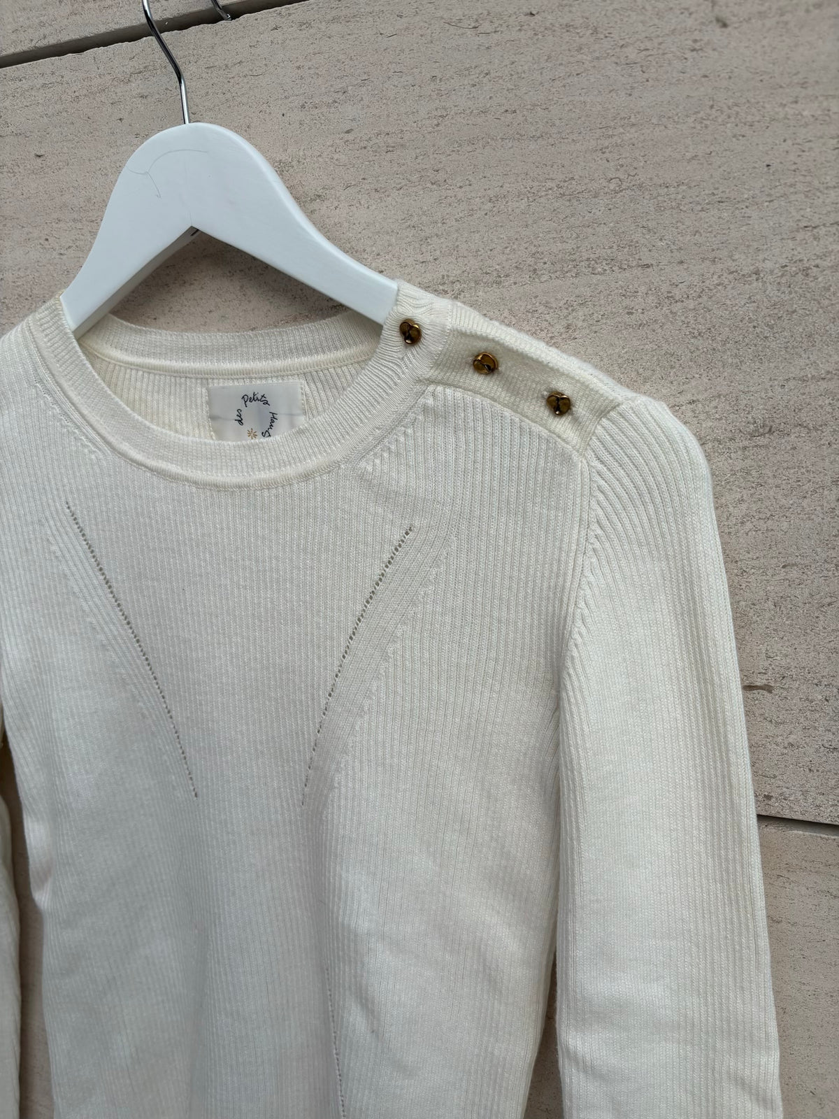DES PETITS HAUTS . Jersey canalé color crudo mezcla