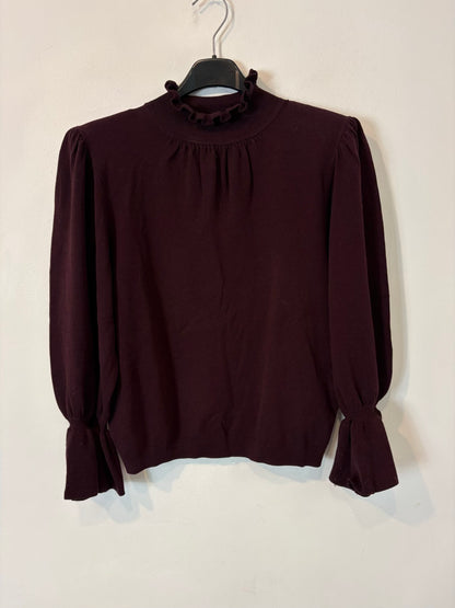 BA&SH. Jersey granate detalle cuello y mangas