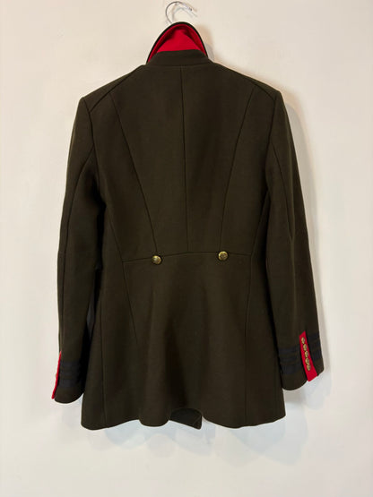 ZARA. Abrigo verde lana estilo militar