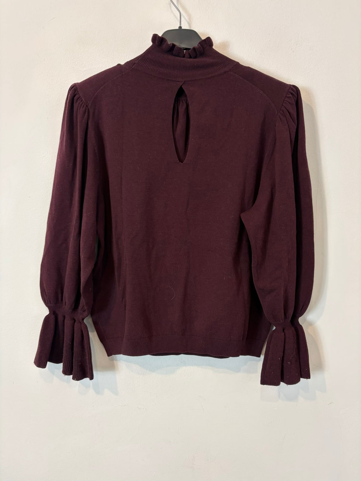BA&SH. Jersey granate detalle cuello y mangas