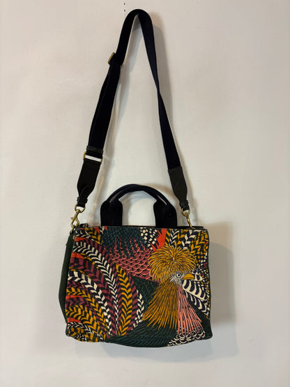 Bolso tela estampado asa larga