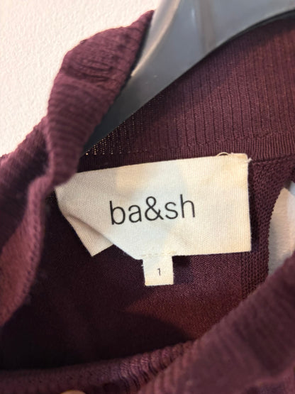 BA&SH. Jersey granate detalle cuello y mangas