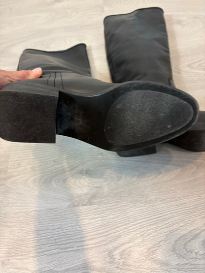 ZARA. Botas altas piel negras. T 38