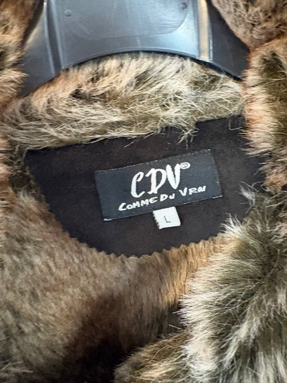 COMME DU VRAI PARIS. Chaqueta negra pelo interior vintage