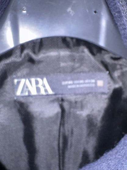 ZARA. Abrigo lana azul marinero