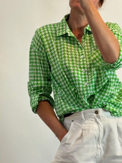 LUCAS DU TERTRE. Camisa estampada bicolor