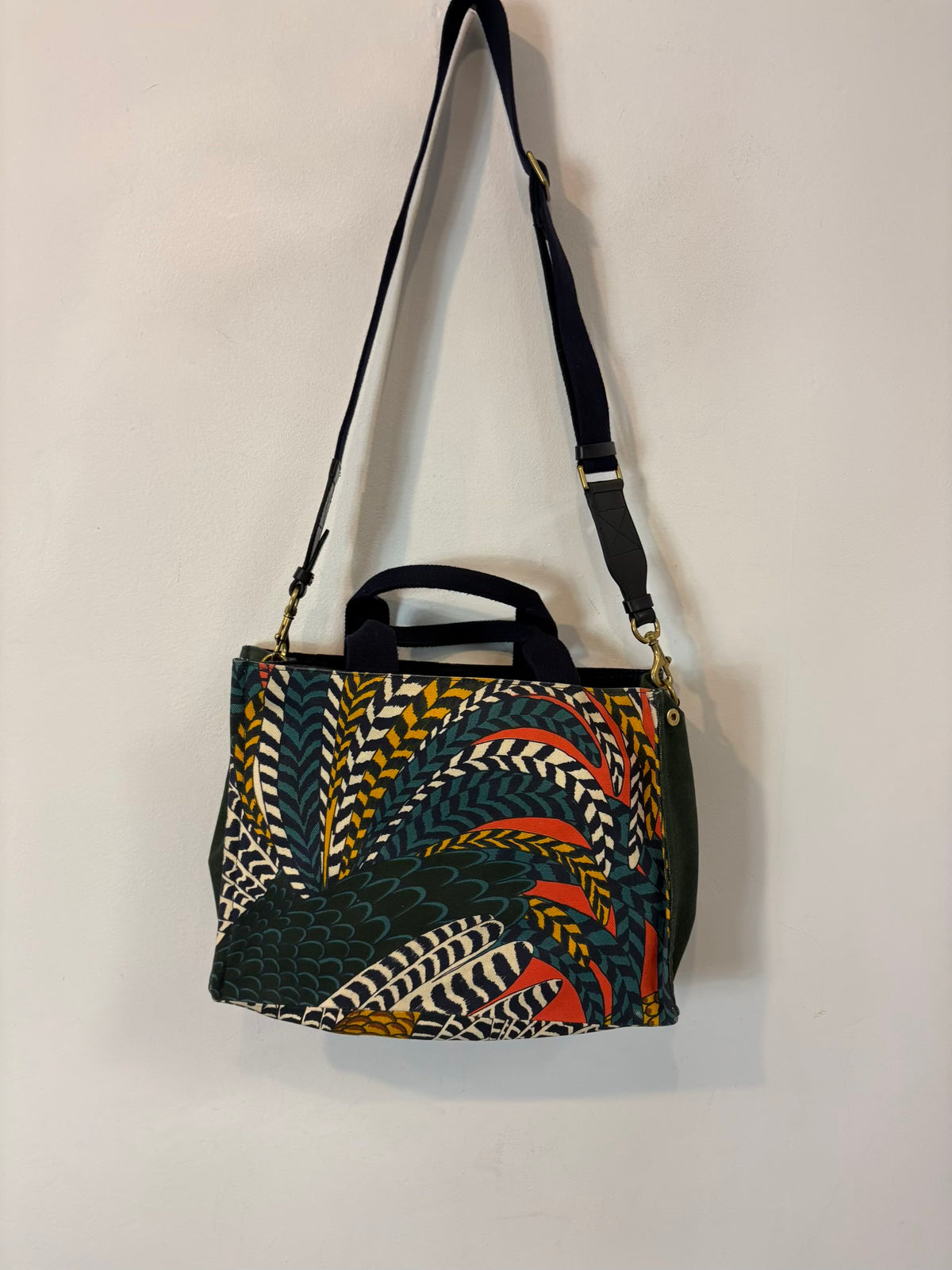 Bolso tela estampado asa larga