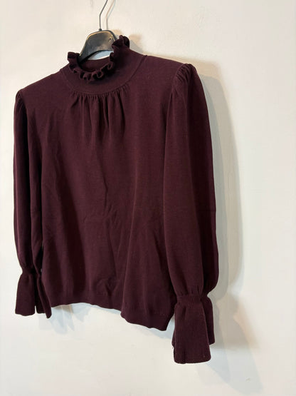 BA&SH. Jersey granate detalle cuello y mangas