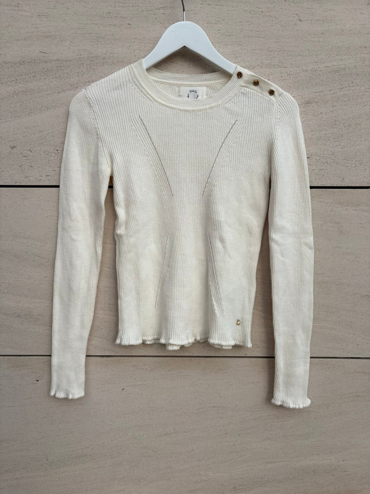 DES PETITS HAUTS . Jersey canalé color crudo mezcla