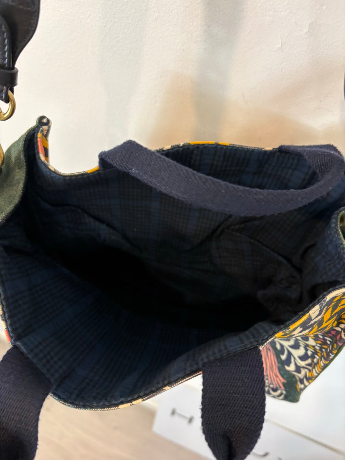 Bolso tela estampado asa larga