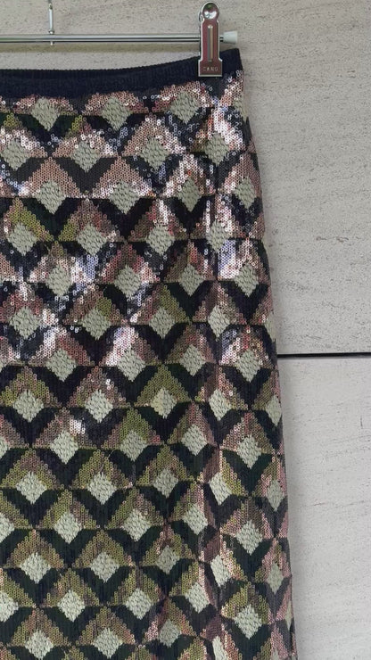 BAYMO. Falda midi lentejuelas colores