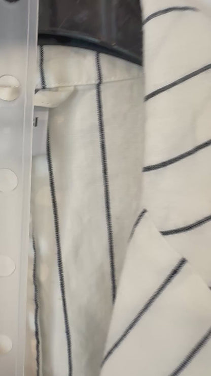 ASPESI. Total look lino rayas azules. T S