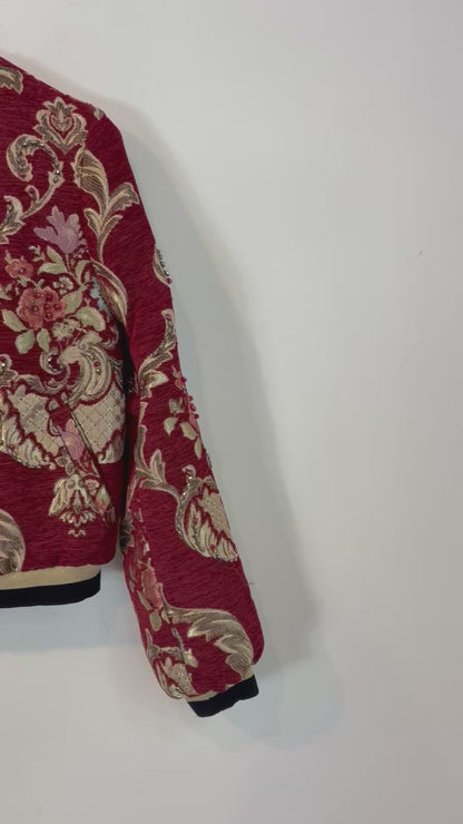 GUESS. Chaqueta burdeos detalles. T S