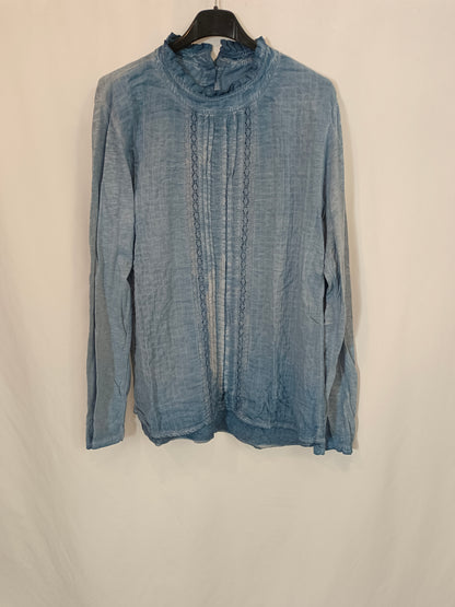 OTHERS. Blue tie-dye lace T-shirt YOUR(S)