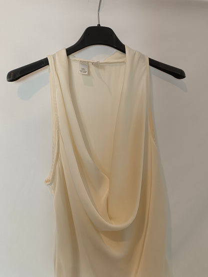 MANGO. Top beige fluido T.m
