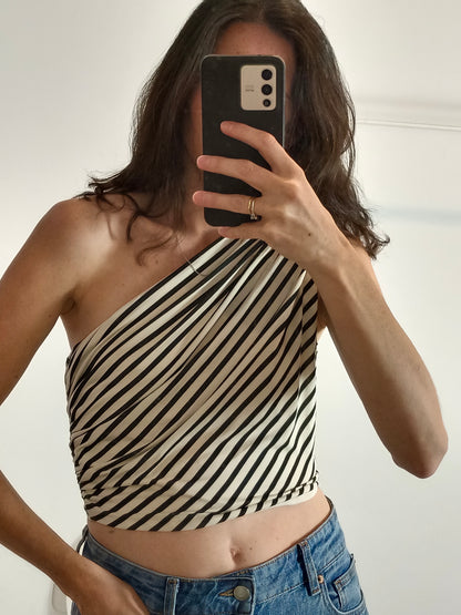 H&M. Top asimétrico rayas T.s