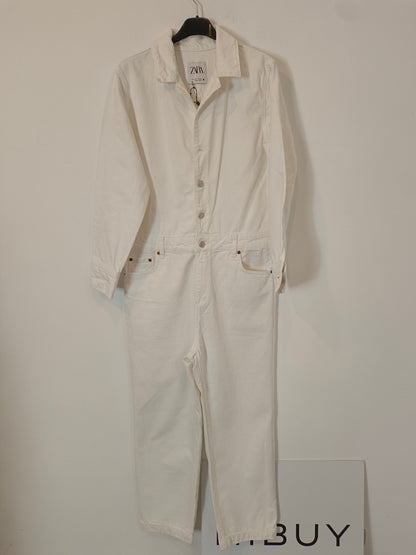 ZARA. Mono blanco denim T.s