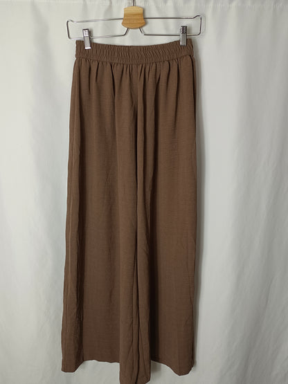 DAZY. Pantalón ancho marrón T.m