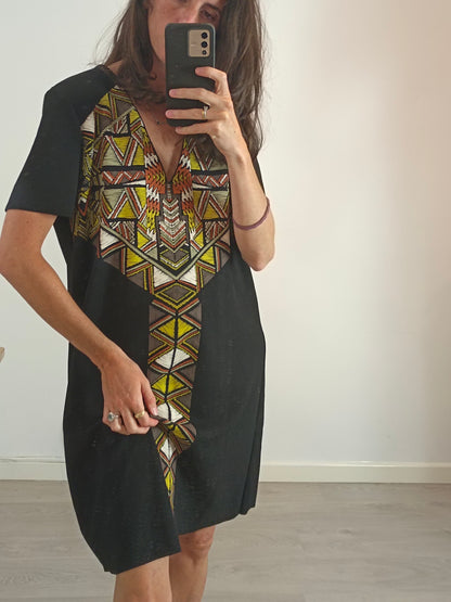 ZARA. Black printed dress Tm