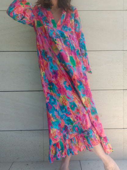 LAFOLIE. Vestido largo multicolor T.s