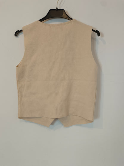 OTRAS. Chaleco beige botones T.u(s)
