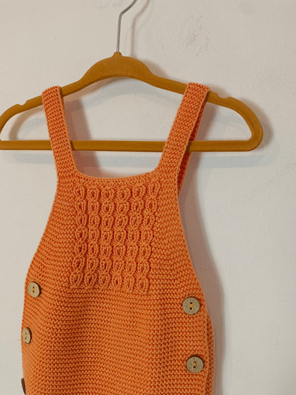 OTHERS. Orange dot romper S. 1-3 months