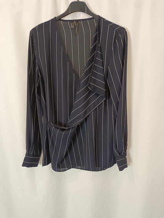 MANGO. Blue striped blouse T.xs