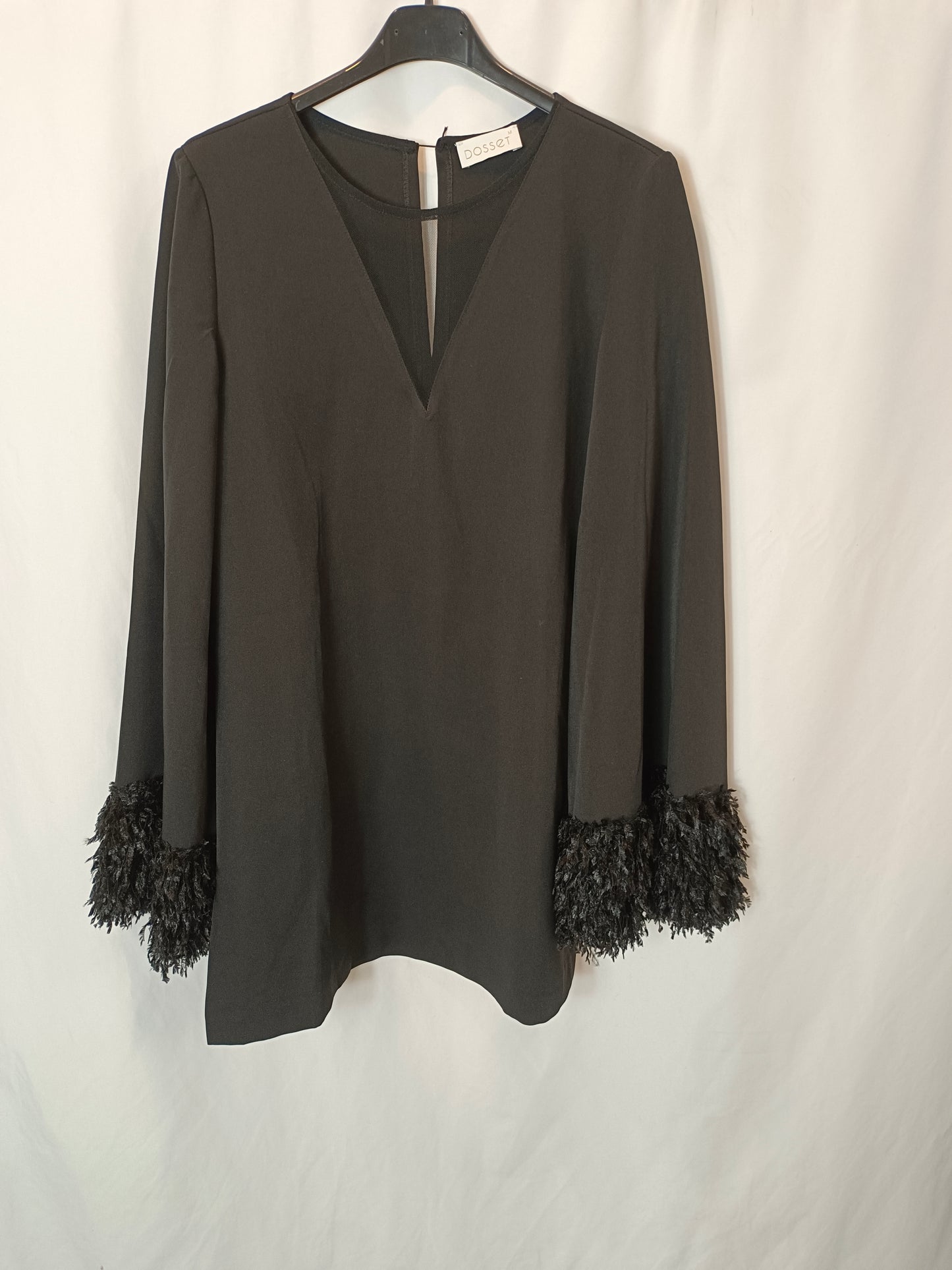 BOSSET. Total look black fringes Tm