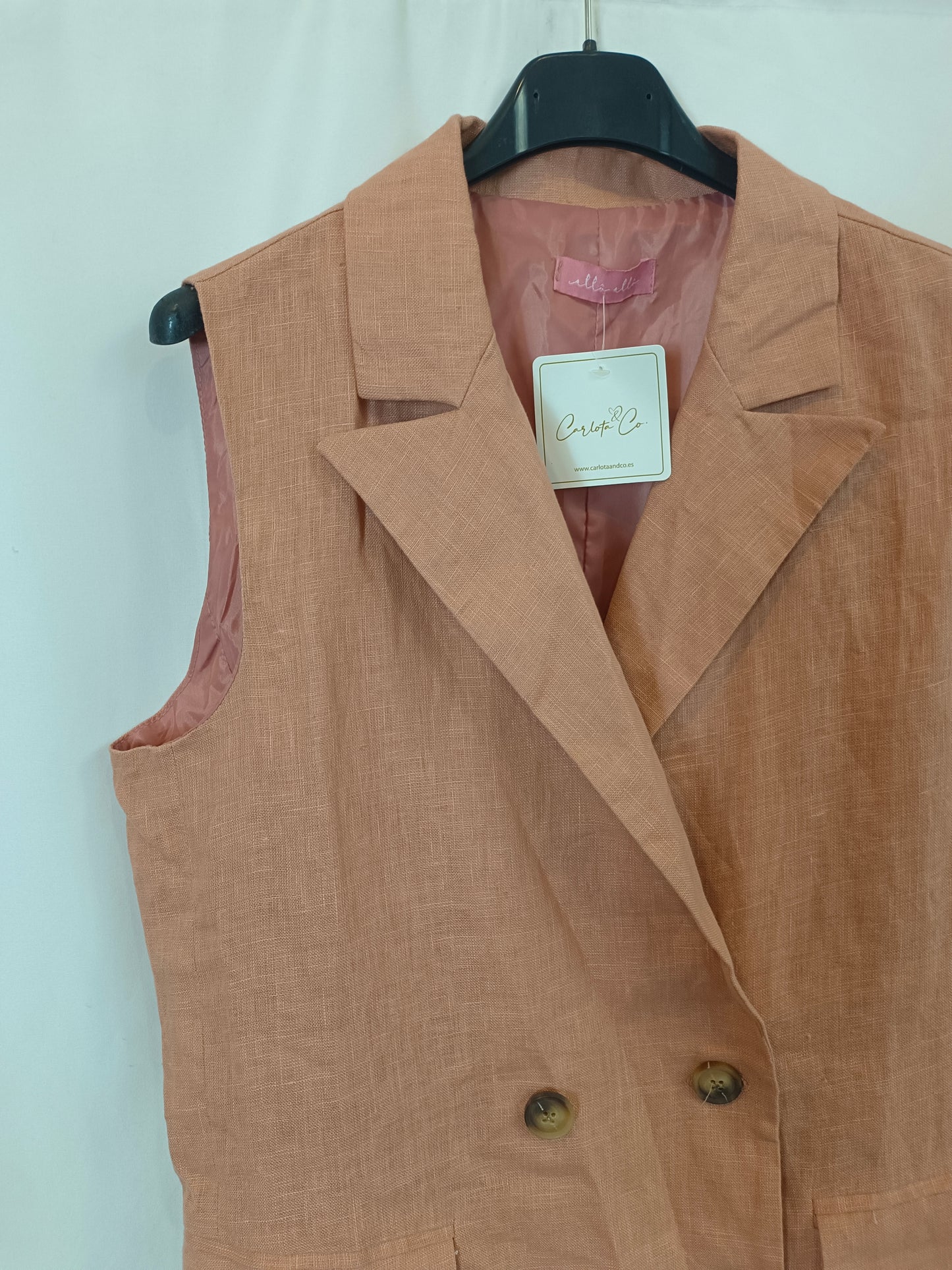 CARLOTA&CO. Chaleco lino salmón T.l