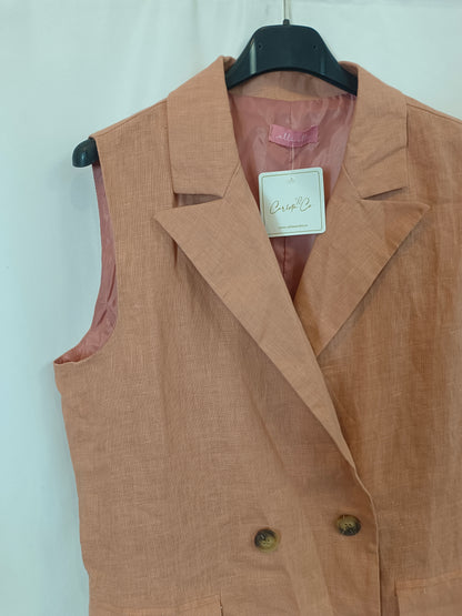 CARLOTA&CO. Chaleco lino salmón T.l