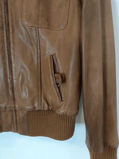 CORTEFIEL. Chaqueta camel piel T.m