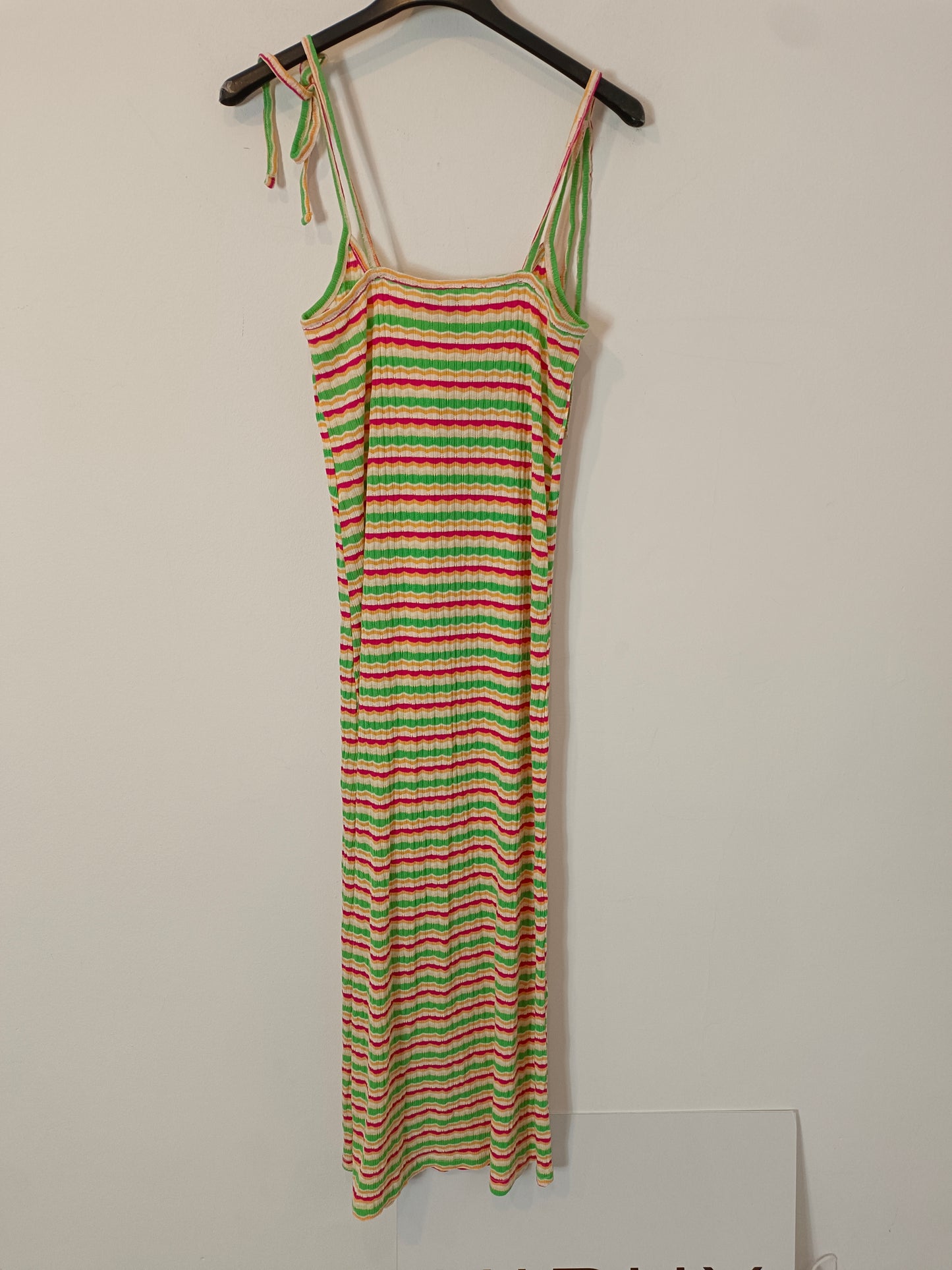 PIECES. Striped midi dress in colors T.xs