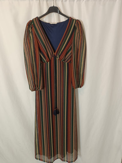 SPRINGFIELD. Vestido largo hilos colores T S