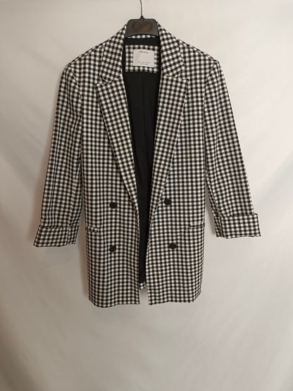 BERSHKA. Ts gingham blazer