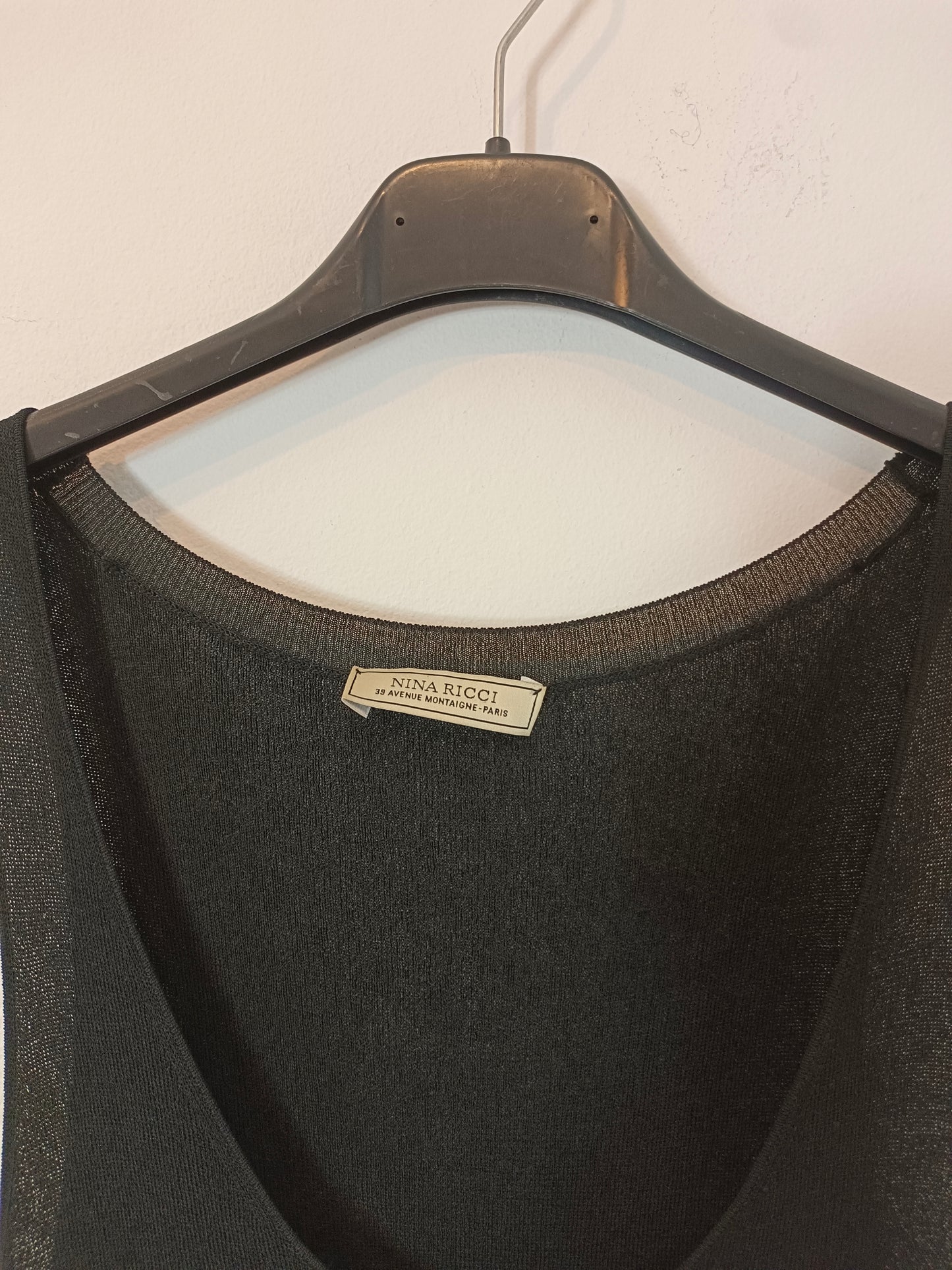 NINA RICCI. Vestido seda volantes T.m