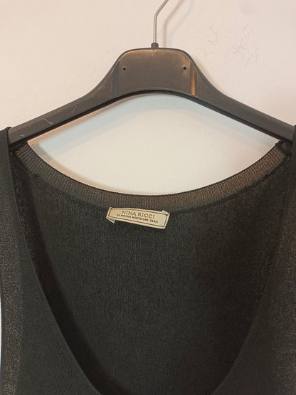 NINA RICCI. Vestido seda volantes T.m