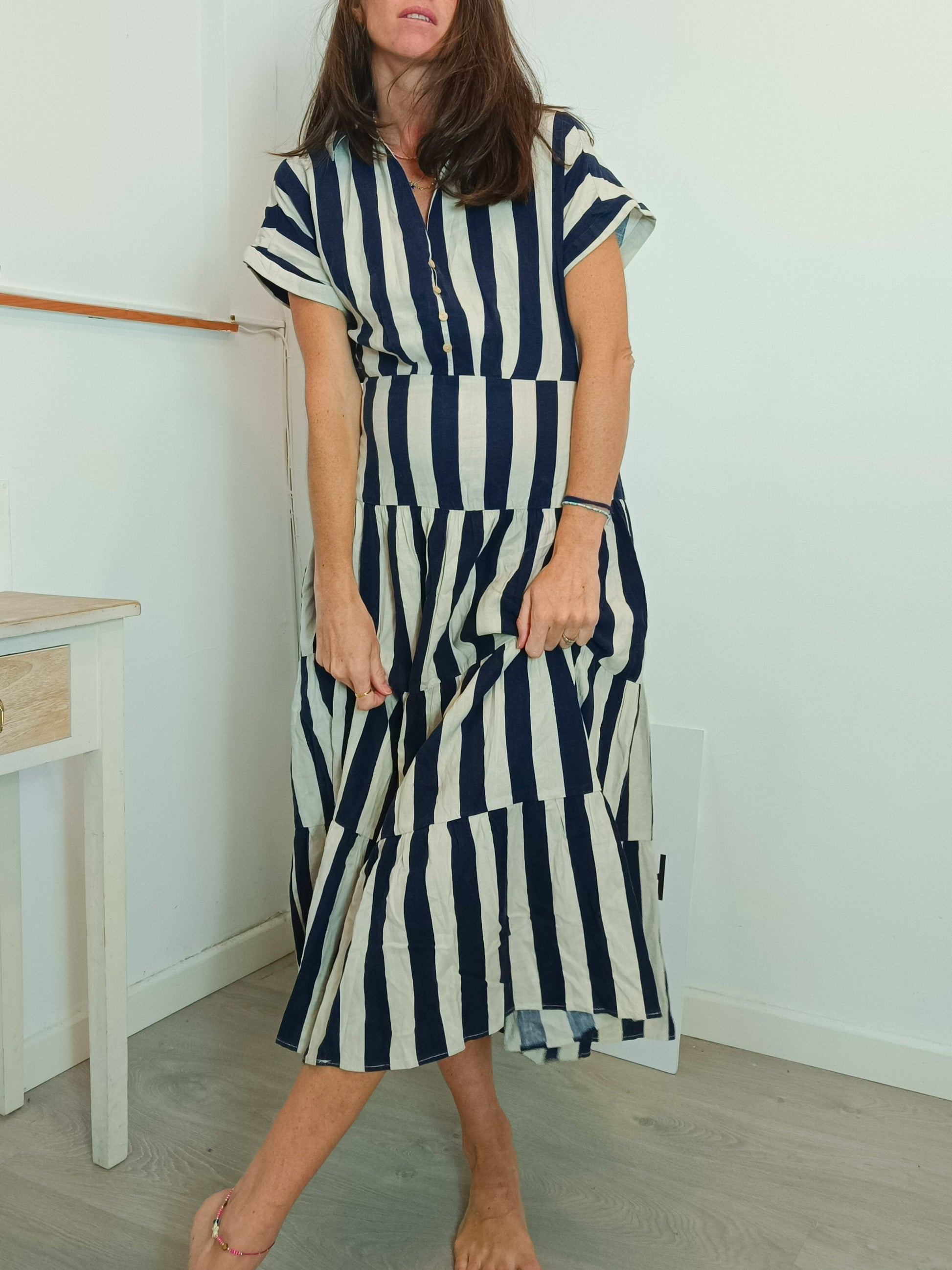 ZARA. Striped dress with back detail Ts