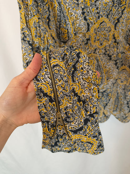 ZARA. Tm printed fluid blouse/bomber