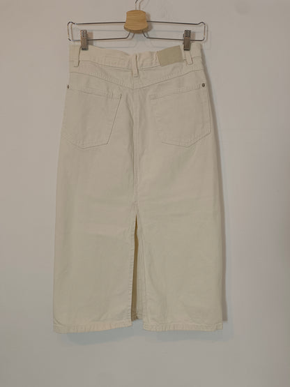 LEFTIES. Falda midi denim beige T.s