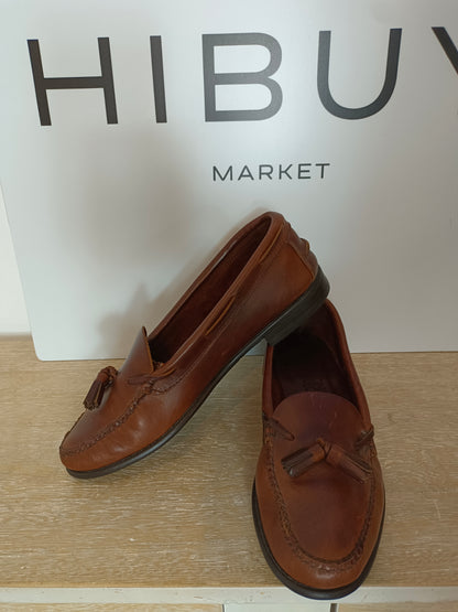 ANTONIO PARRIEGO. Brown leather loafers, size 40