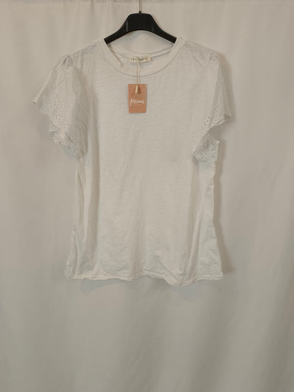 LA COMET. Camiseta blanca mangas T.l