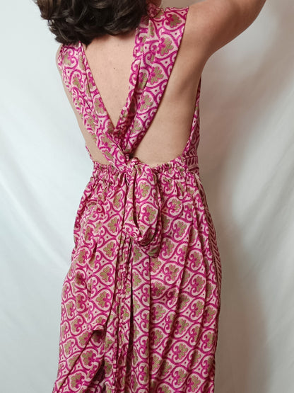 KALAMI. Mono fluido rosa detalle espalda. TU (M)