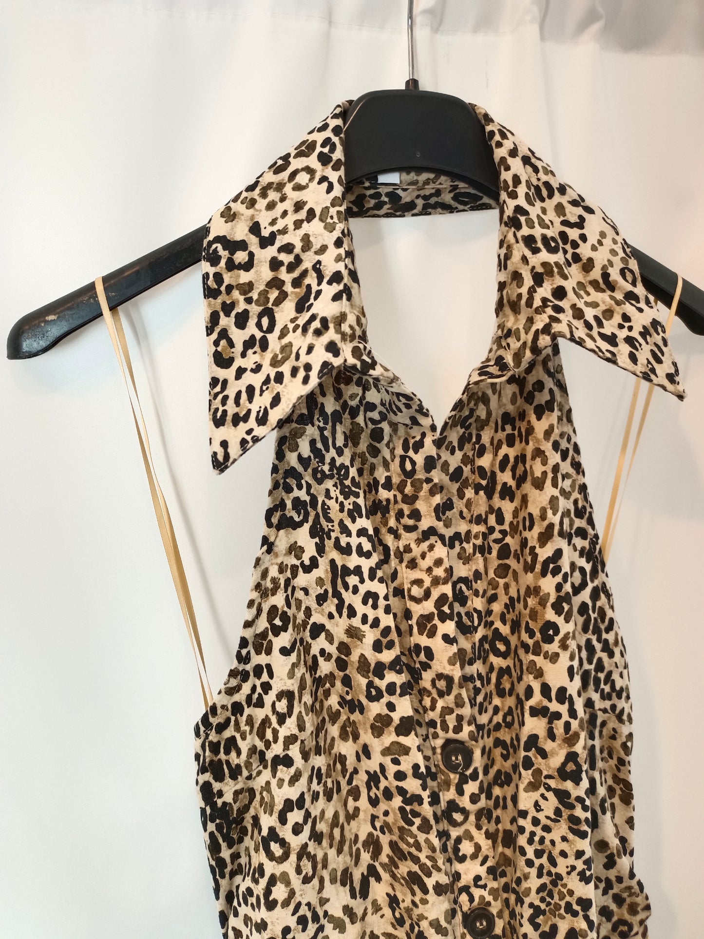 ZARA. Animal print midi dress with a halterneck. TM