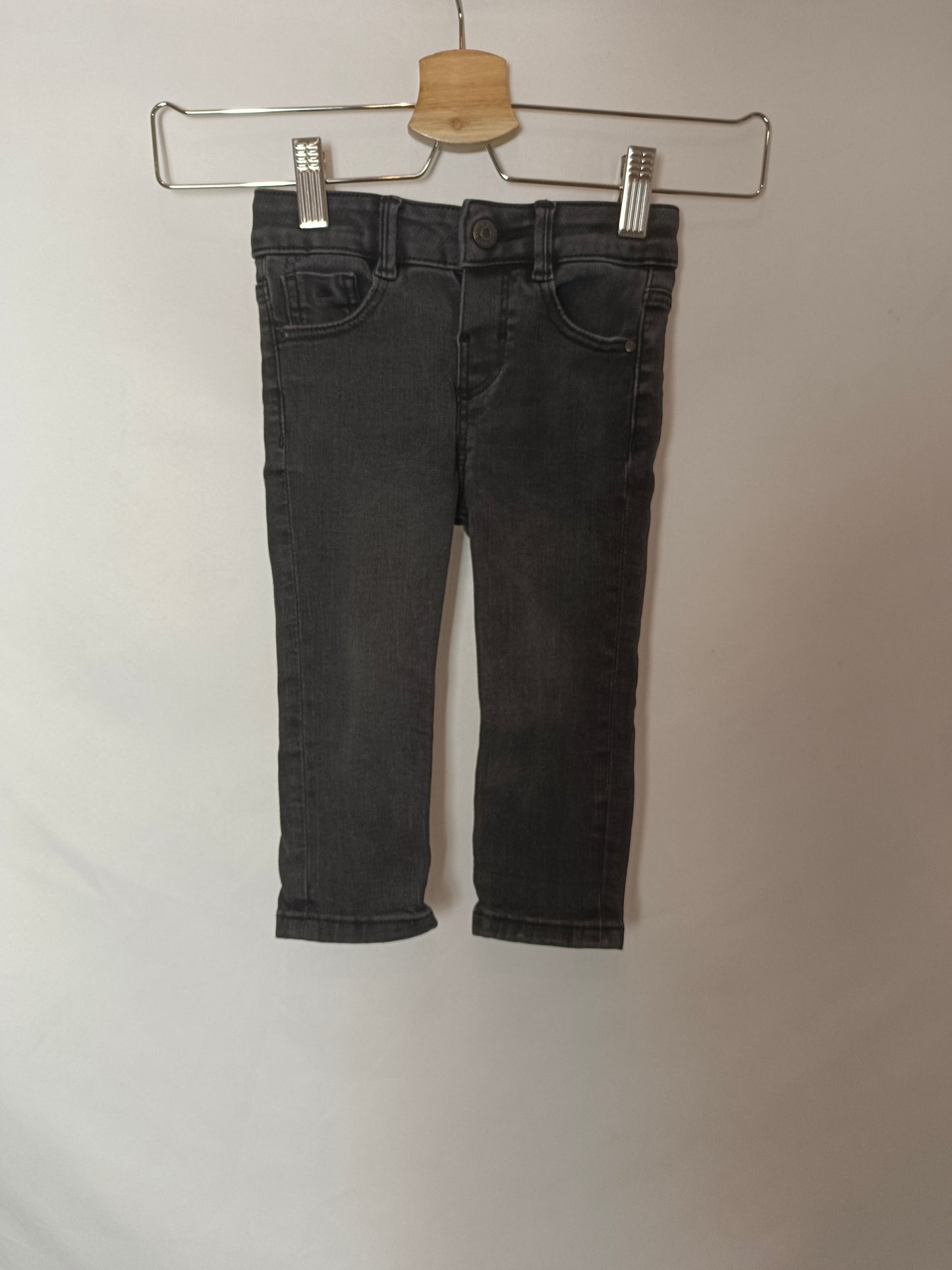 ZARA. Black denim trousers, size 12-18 months