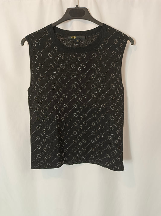 MAJE. Black lettering top S.2(m)